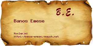 Banos Emese névjegykártya